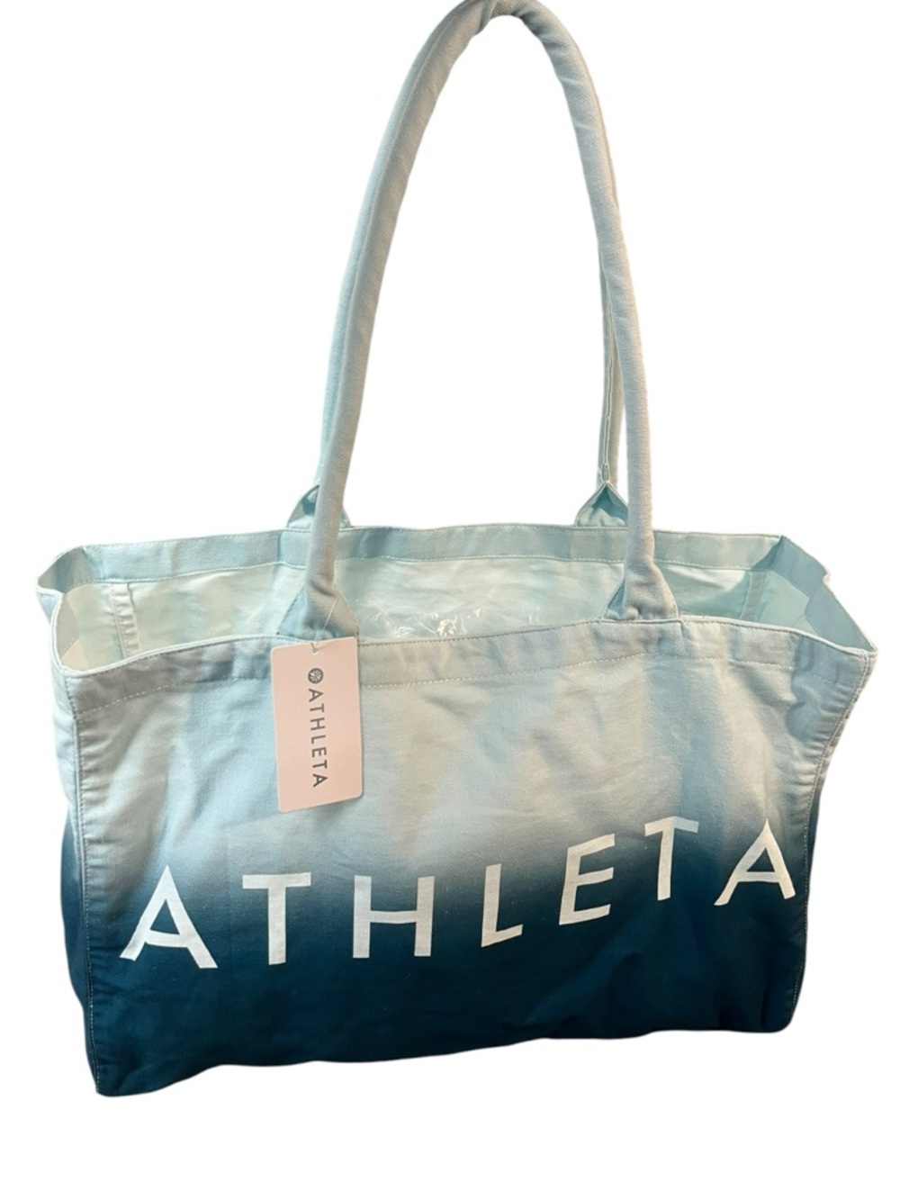 NWT Athleta Tote Bag Canvas Ombré Beach Summer Hold Everything